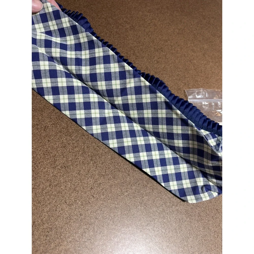 Longaberger Basket Liner Blue Ribbon Plaid Liner Canning Basket Liner